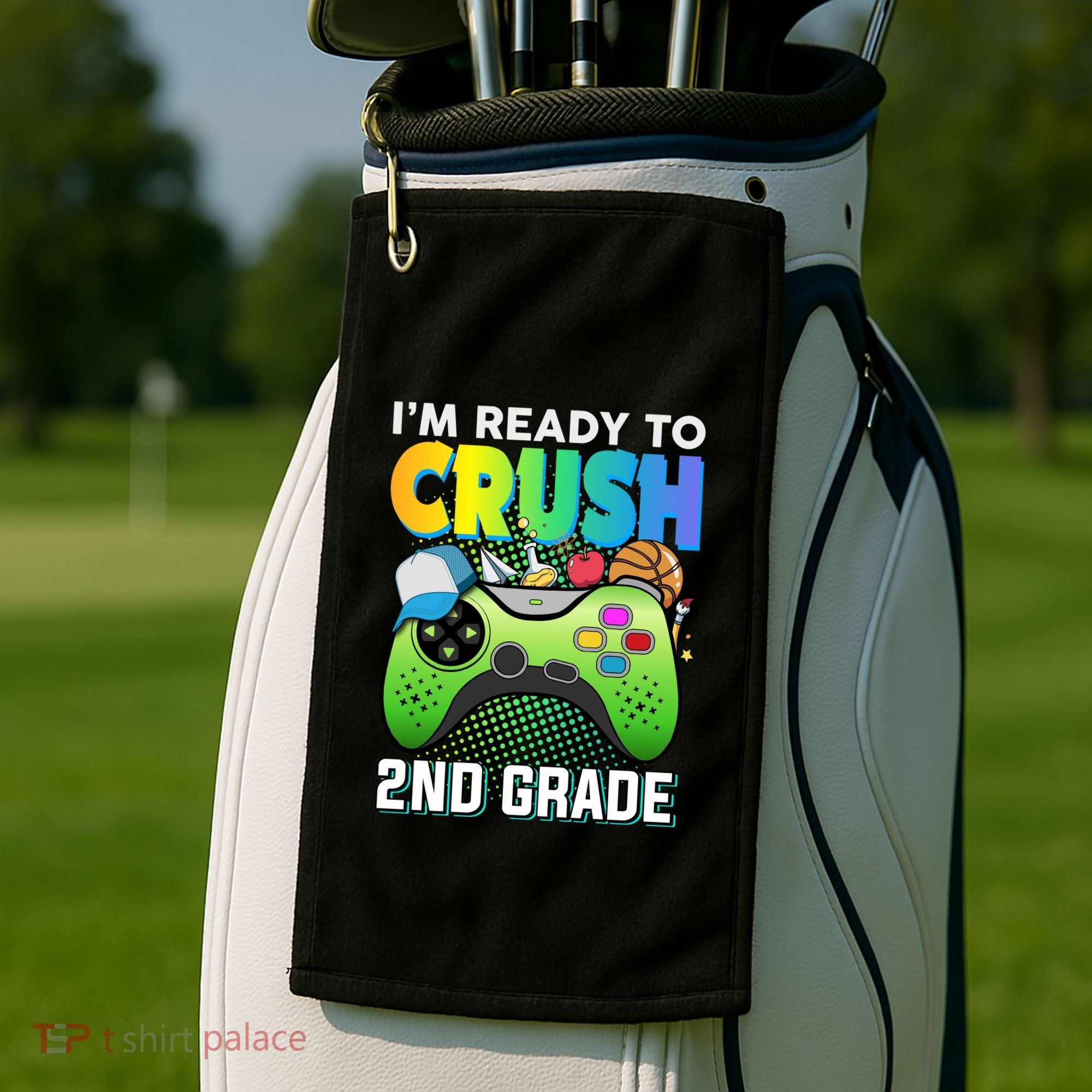 Im Ready To Crush 2nd Grade Back To School Video Game Boy Gift Golf Towel