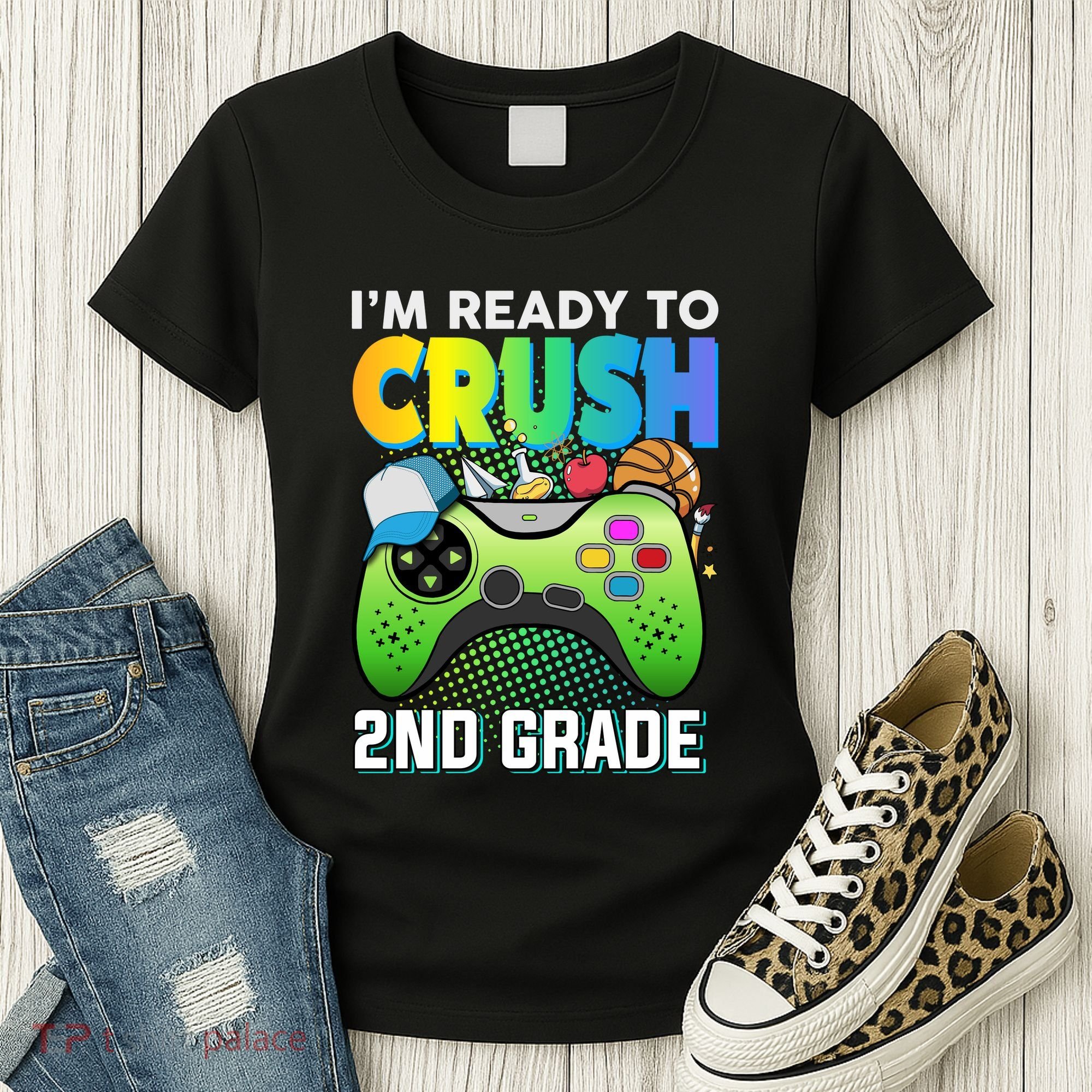 Im Ready To Crush 2nd Grade Back To School Video Game Boy Gift Women's T-Shirt