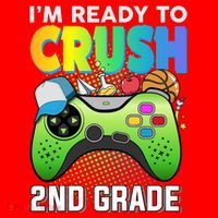 Im Ready To Crush 2nd Grade Back To School Video Game Boy Gift Santa Hat thumb 1
