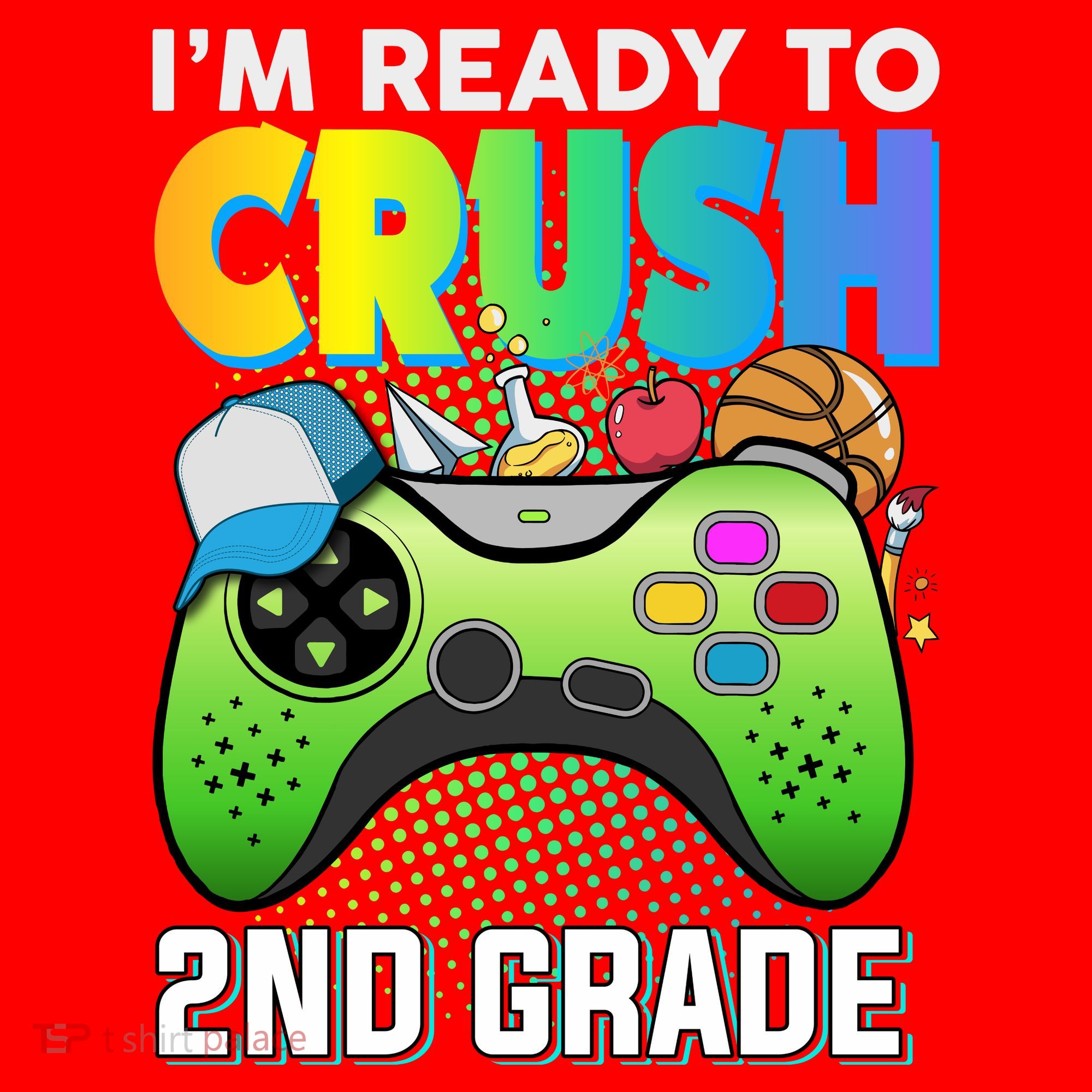 Im Ready To Crush 2nd Grade Back To School Video Game Boy Gift Santa Hat