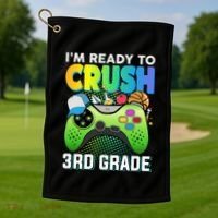 Im Ready To Crush 3rd Grade Back To School Video Game Boy Gift Golf Towel thumb 1