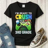 Im Ready To Crush 3rd Grade Back To School Video Game Boy Gift Women's T-Shirt thumb 3