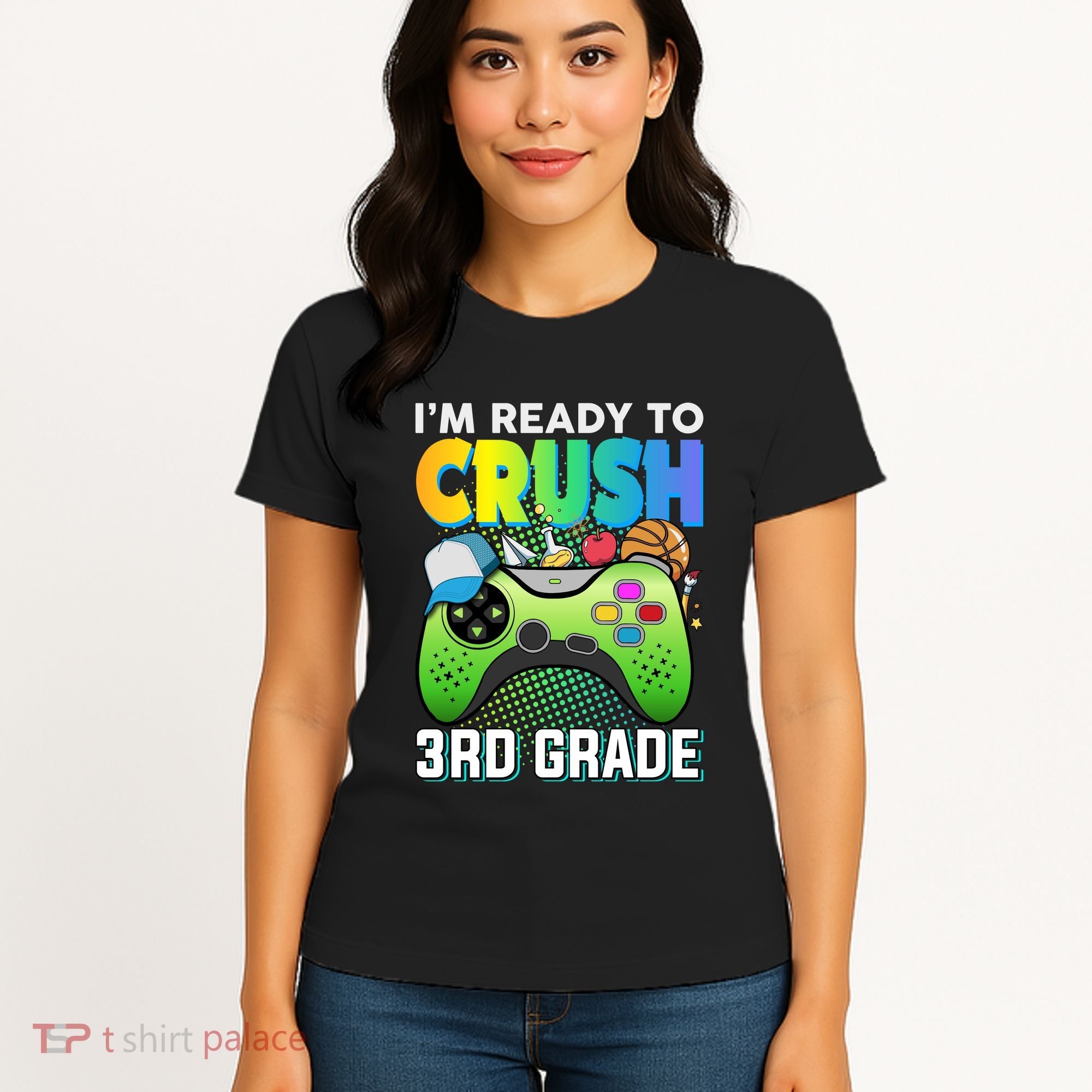 Im Ready To Crush 3rd Grade Back To School Video Game Boy Gift Women's T-Shirt