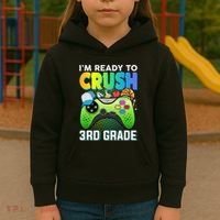 Im Ready To Crush 3rd Grade Back To School Video Game Boy Gift Kids Hoodie thumb 3