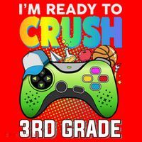 Im Ready To Crush 3rd Grade Back To School Video Game Boy Gift Santa Hat thumb 1