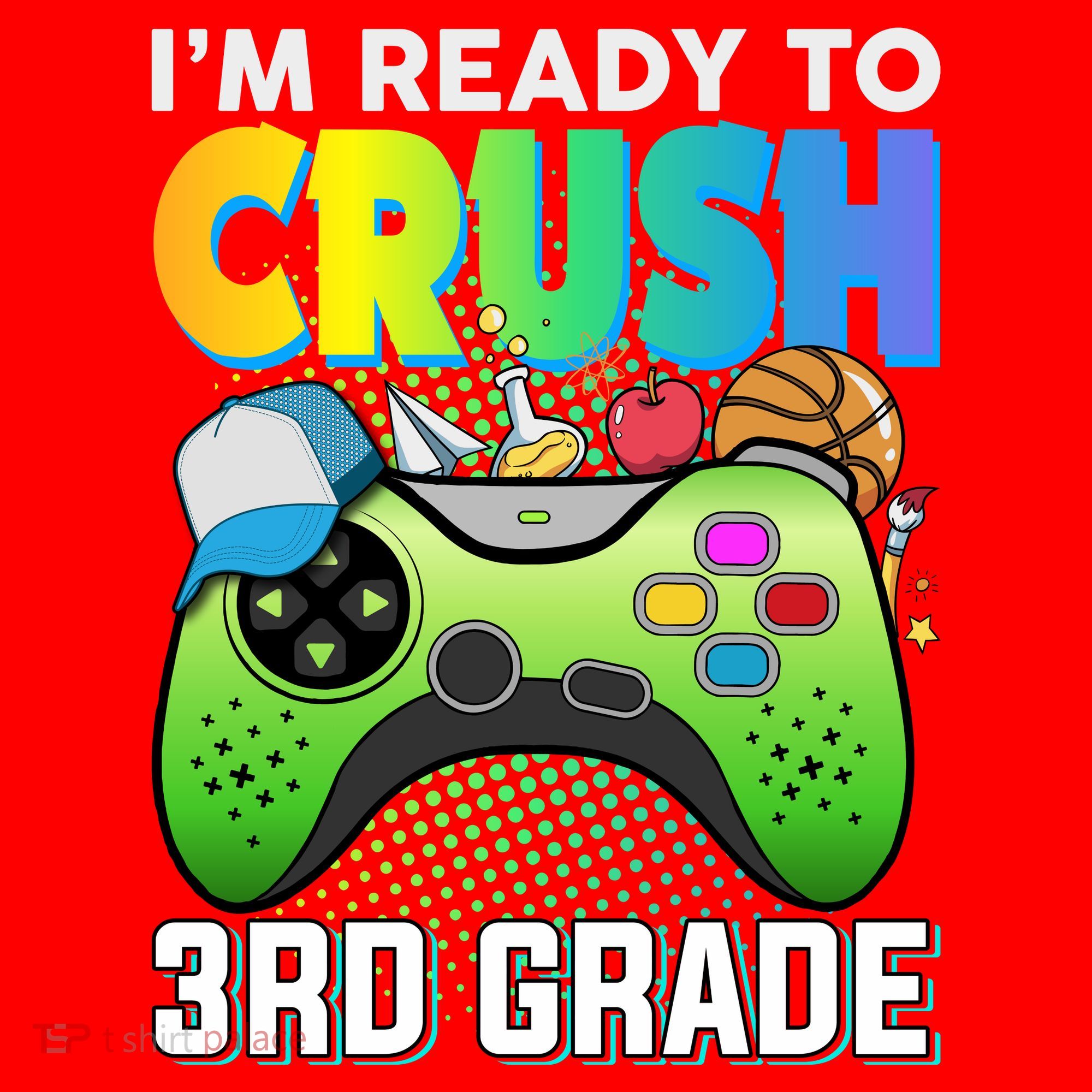 Im Ready To Crush 3rd Grade Back To School Video Game Boy Gift Santa Hat