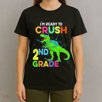 I'm Ready To Crush 2nd Grade Dinosaur Back To School T-Shirt thumb 4