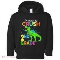 I'm Ready To Crush 2nd Grade Dinosaur Back To School Toddler Hoodie thumb 0