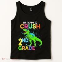 I'm Ready To Crush 2nd Grade Dinosaur Back To School Tank Top thumb 2