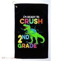 I'm Ready To Crush 2nd Grade Dinosaur Back To School Golf Towel thumb 0