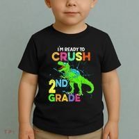 I'm Ready To Crush 2nd Grade Dinosaur Back To School Toddler T-Shirt thumb 2