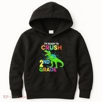 I'm Ready To Crush 2nd Grade Dinosaur Back To School Kids Hoodie thumb 0