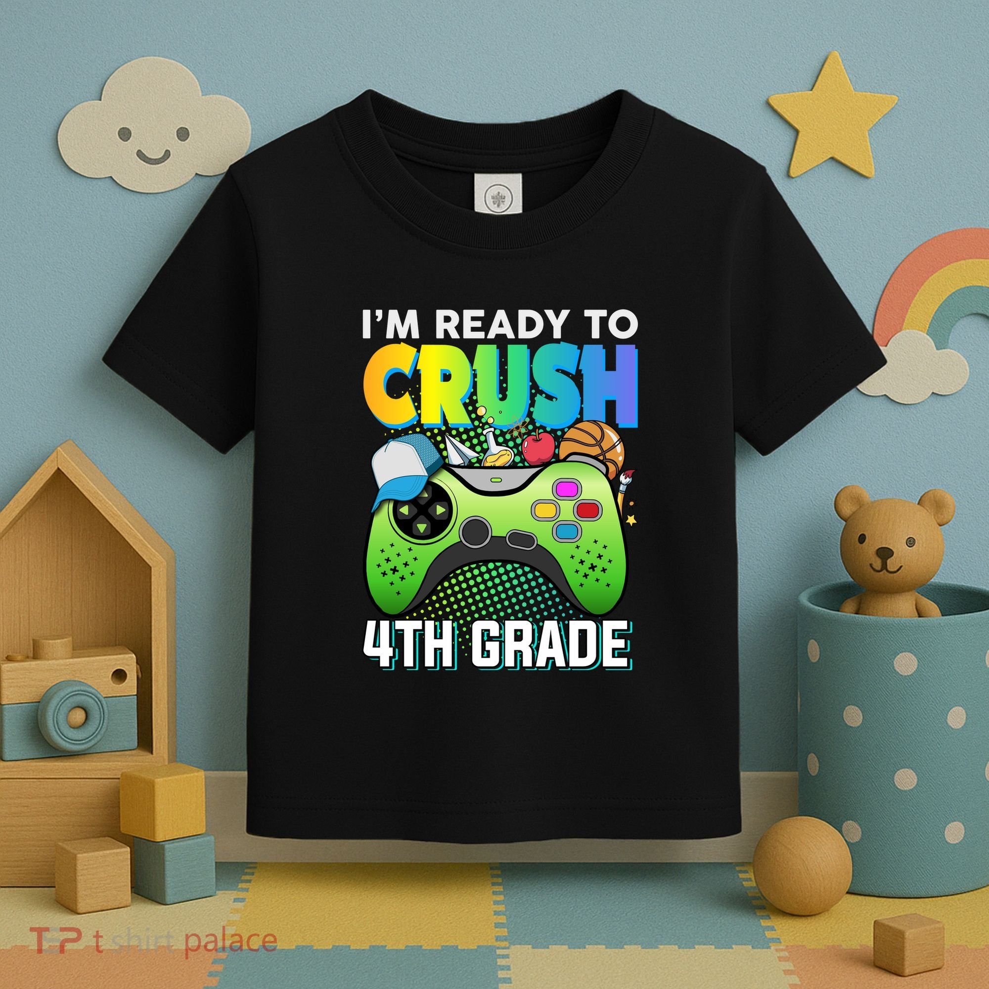 Im Ready To Crush 4th Grade Back To School Video Game Boy Gift Toddler T-Shirt