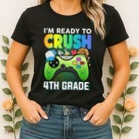 Im Ready To Crush 4th Grade Back To School Video Game Boy Gift Women's T-Shirt thumb 2