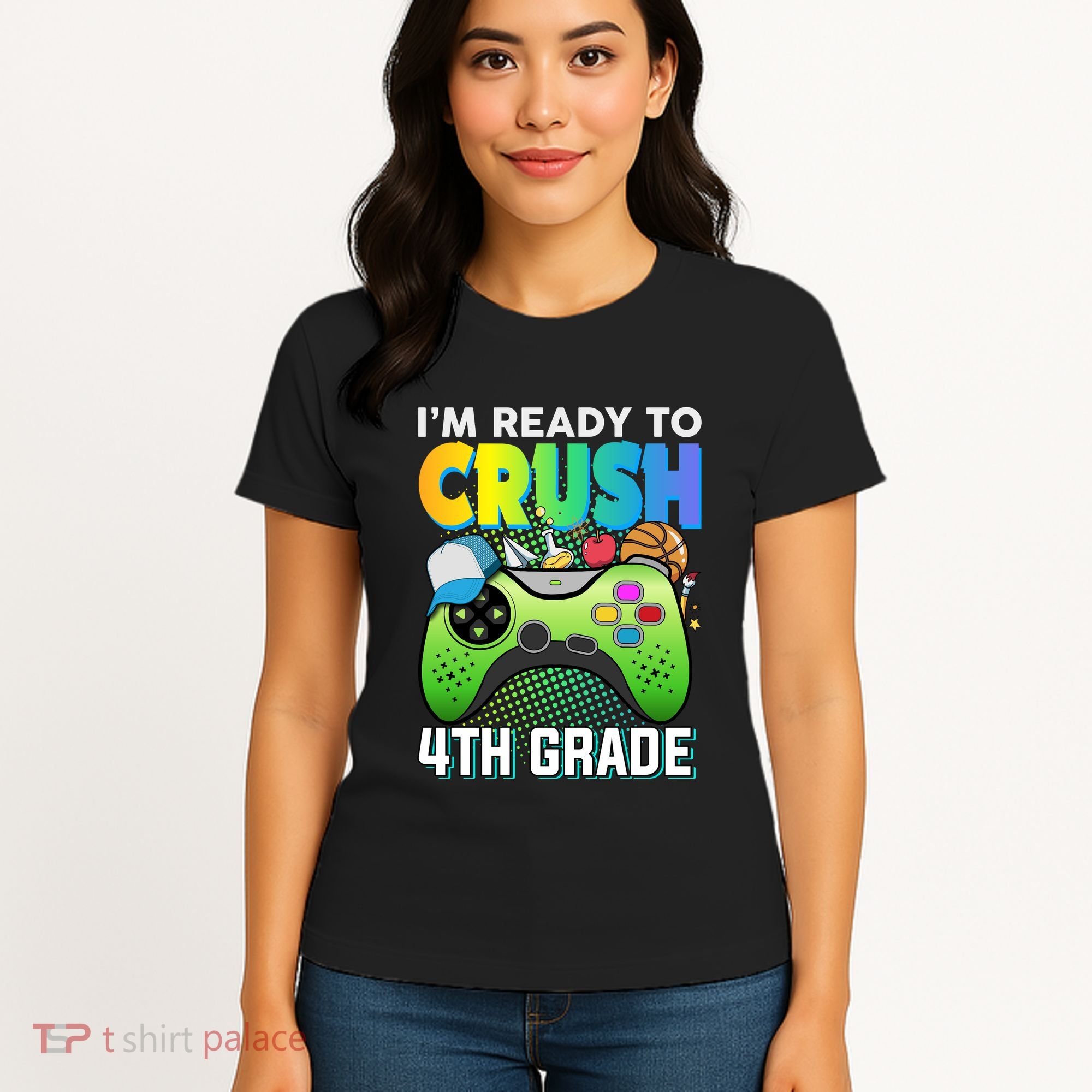 Im Ready To Crush 4th Grade Back To School Video Game Boy Gift Women's T-Shirt