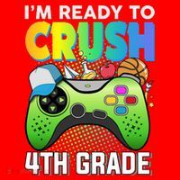 Im Ready To Crush 4th Grade Back To School Video Game Boy Gift Santa Hat thumb 1