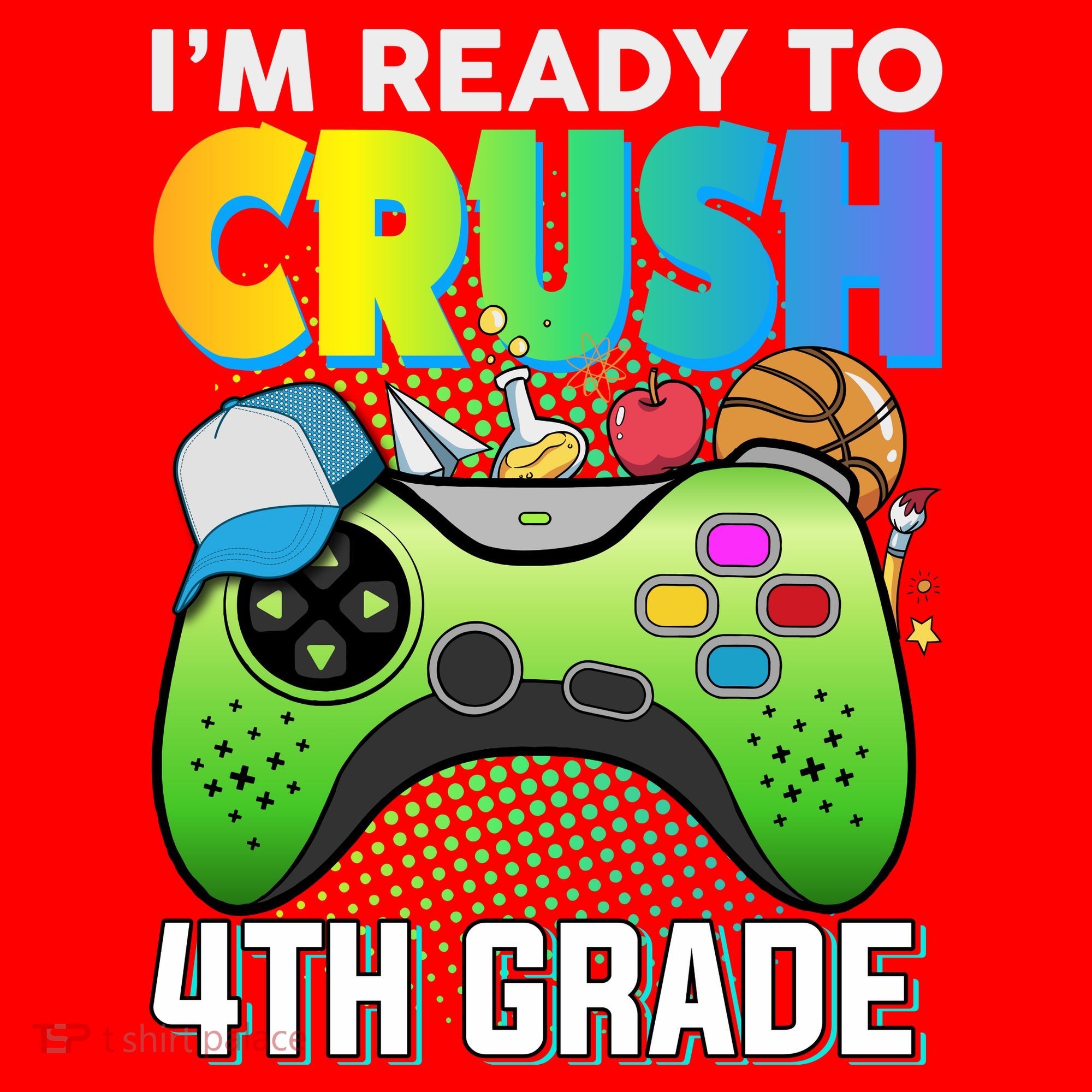 Im Ready To Crush 4th Grade Back To School Video Game Boy Gift Santa Hat