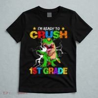 I'm Ready To Crush 1st Grade T Rex Dinosaur Back To School T-Shirt thumb 5