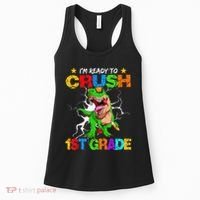 I'm Ready To Crush 1st Grade T Rex Dinosaur Back To School Women's Tank Top thumb 0