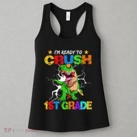 I'm Ready To Crush 1st Grade T Rex Dinosaur Back To School Women's Tank Top thumb 3