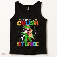 I'm Ready To Crush 1st Grade T Rex Dinosaur Back To School Tank Top thumb 2