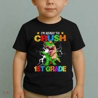 I'm Ready To Crush 1st Grade T Rex Dinosaur Back To School Toddler T-Shirt thumb 2