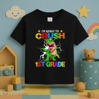 I'm Ready To Crush 1st Grade T Rex Dinosaur Back To School Toddler T-Shirt thumb 3