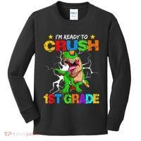 I'm Ready To Crush 1st Grade T Rex Dinosaur Back To School Kids Long Sleeve Shirt thumb 0