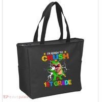 I'm Ready To Crush 1st Grade T Rex Dinosaur Back To School Tote Bag thumb 2