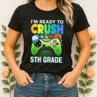 Im Ready To Crush 5th Grade Back To School Video Game Boy Gift Women's T-Shirt thumb 2