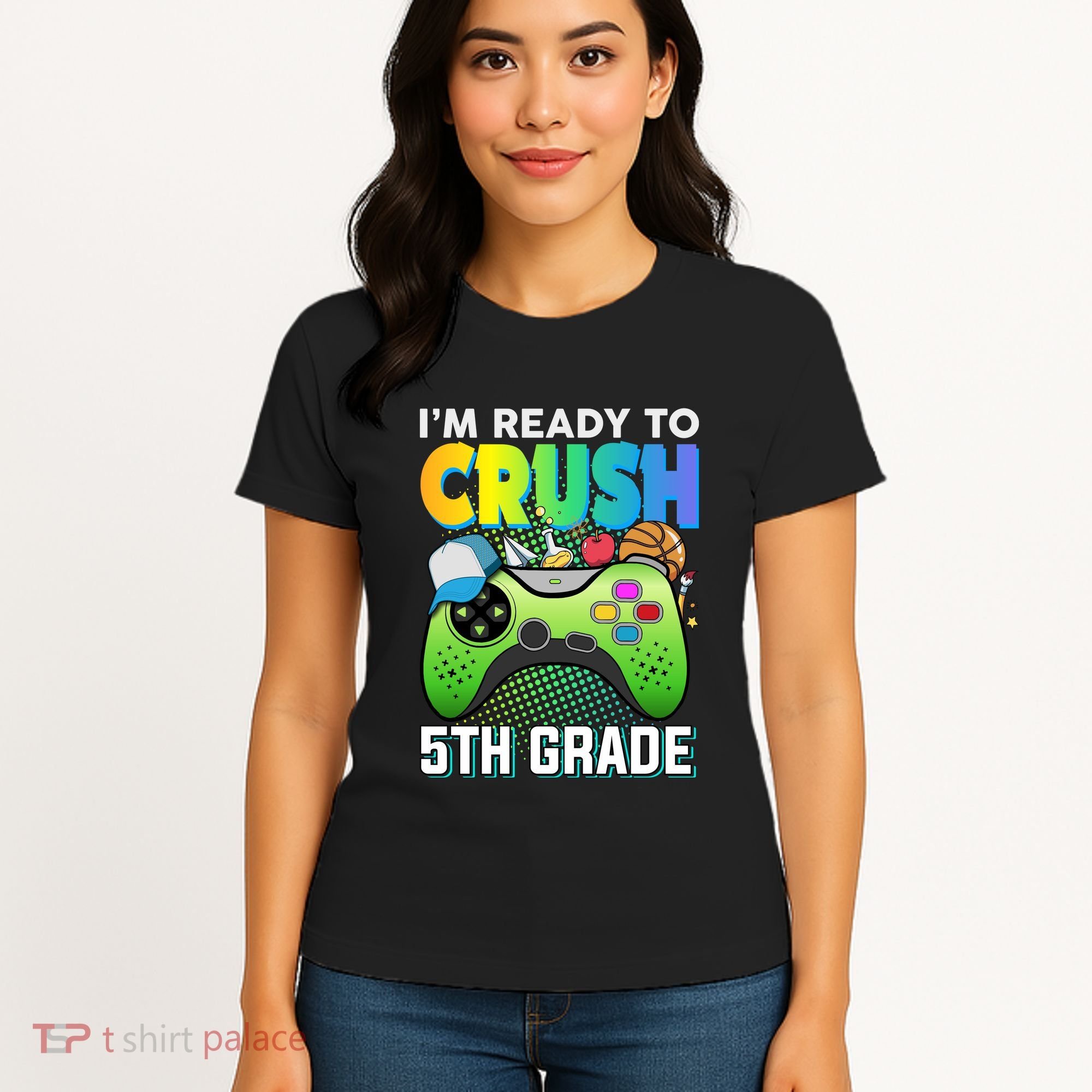 Im Ready To Crush 5th Grade Back To School Video Game Boy Gift Women's T-Shirt
