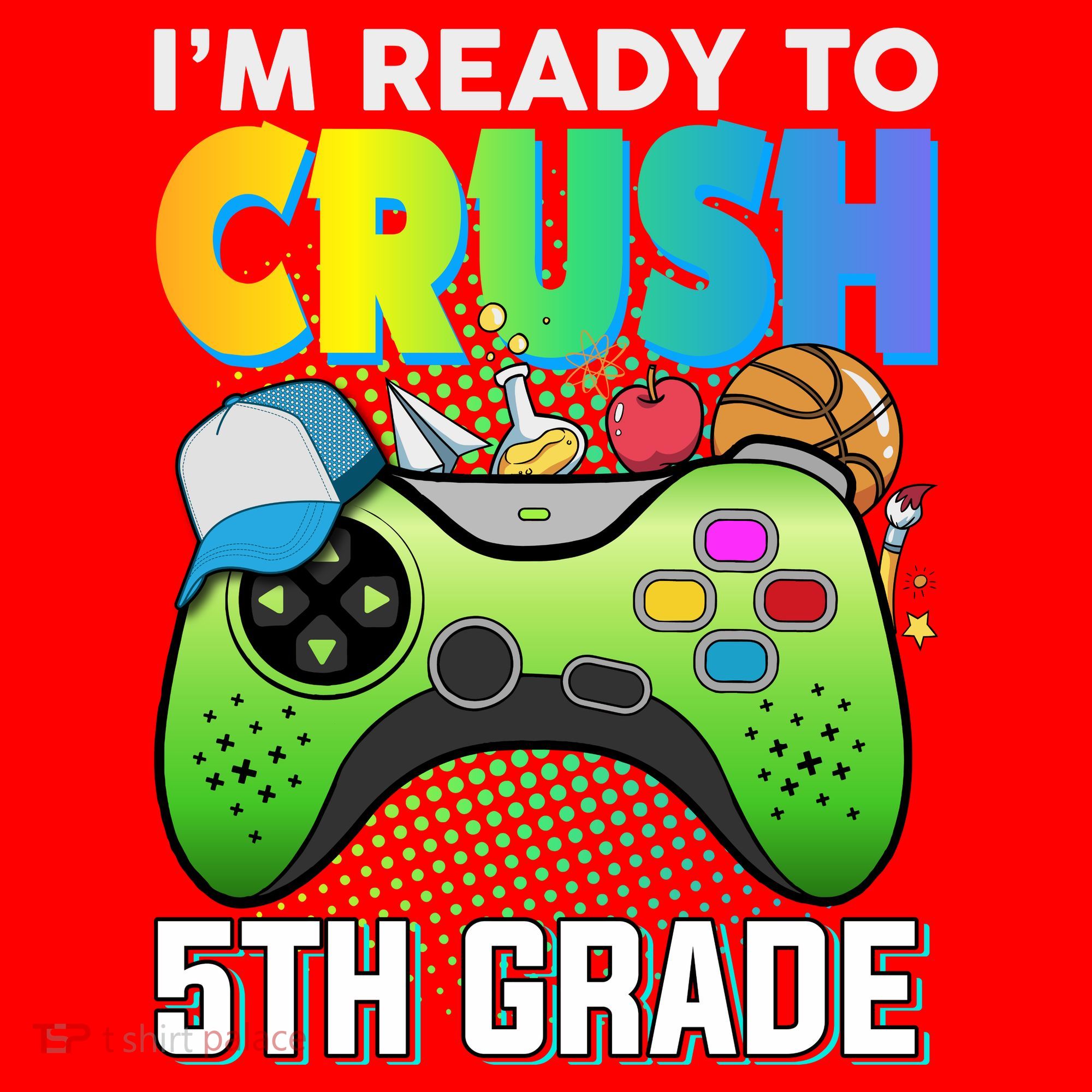 Im Ready To Crush 5th Grade Back To School Video Game Boy Gift Santa Hat