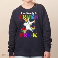 I'm Ready To Crush Pre K Tee Dabbing Unicorn Pre School Pre K Women's Sweatshirt thumb 0