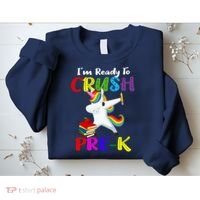 I'm Ready To Crush Pre K Tee Dabbing Unicorn Pre School Pre K Sweatshirt thumb 2