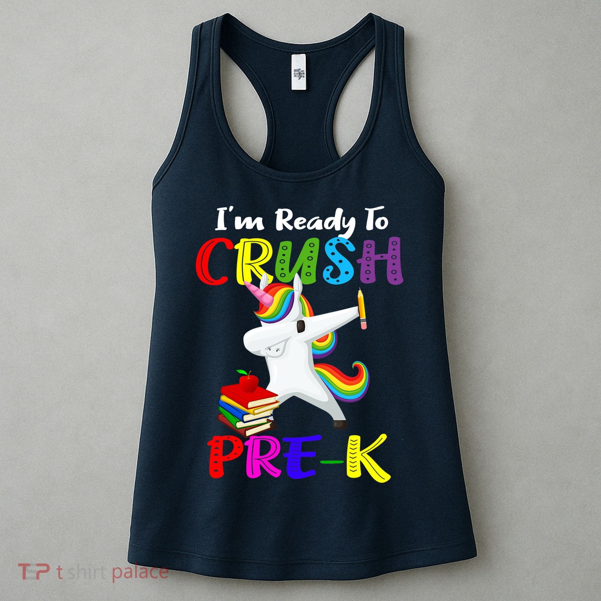 I'm Ready To Crush Pre K Tee Dabbing Unicorn Pre School Pre K Women's Tank Top