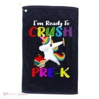 I'm Ready To Crush Pre K Tee Dabbing Unicorn Pre School Pre K Golf Towel thumb 0