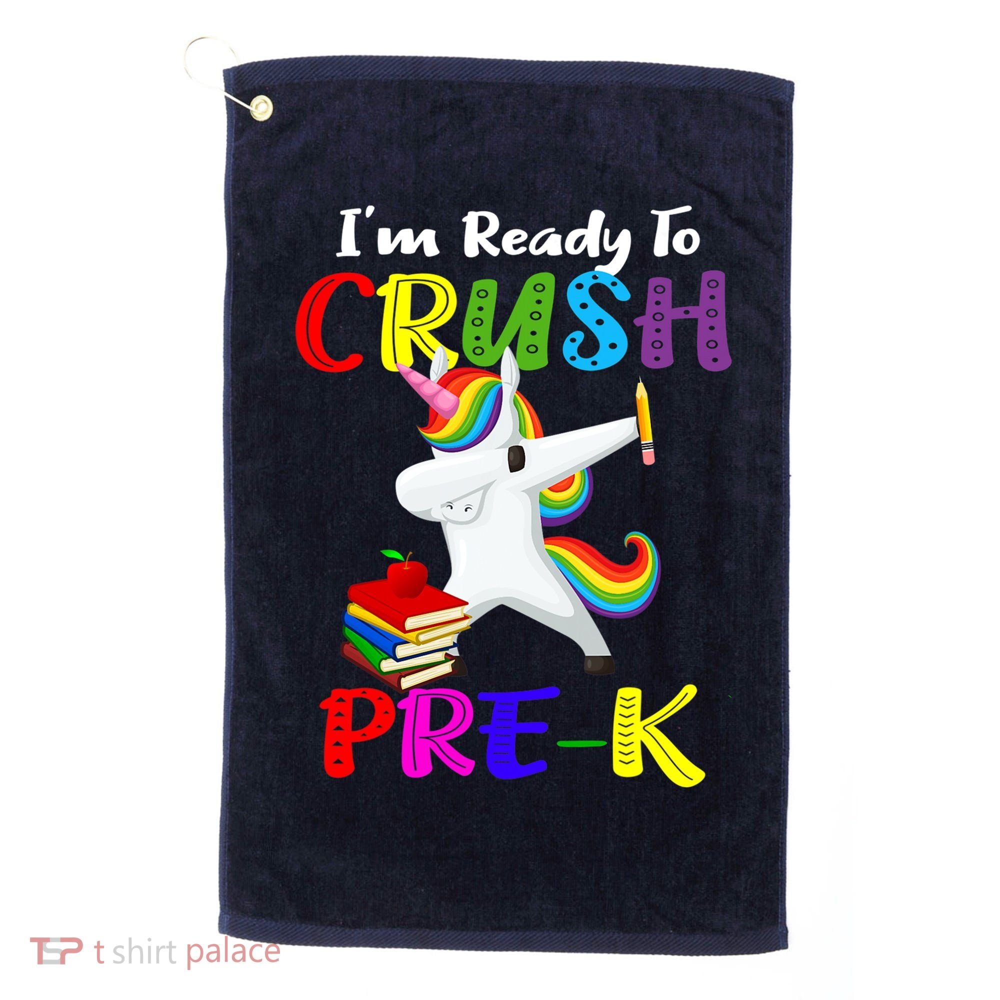 I'm Ready To Crush Pre K Tee Dabbing Unicorn Pre School Pre K Golf Towel