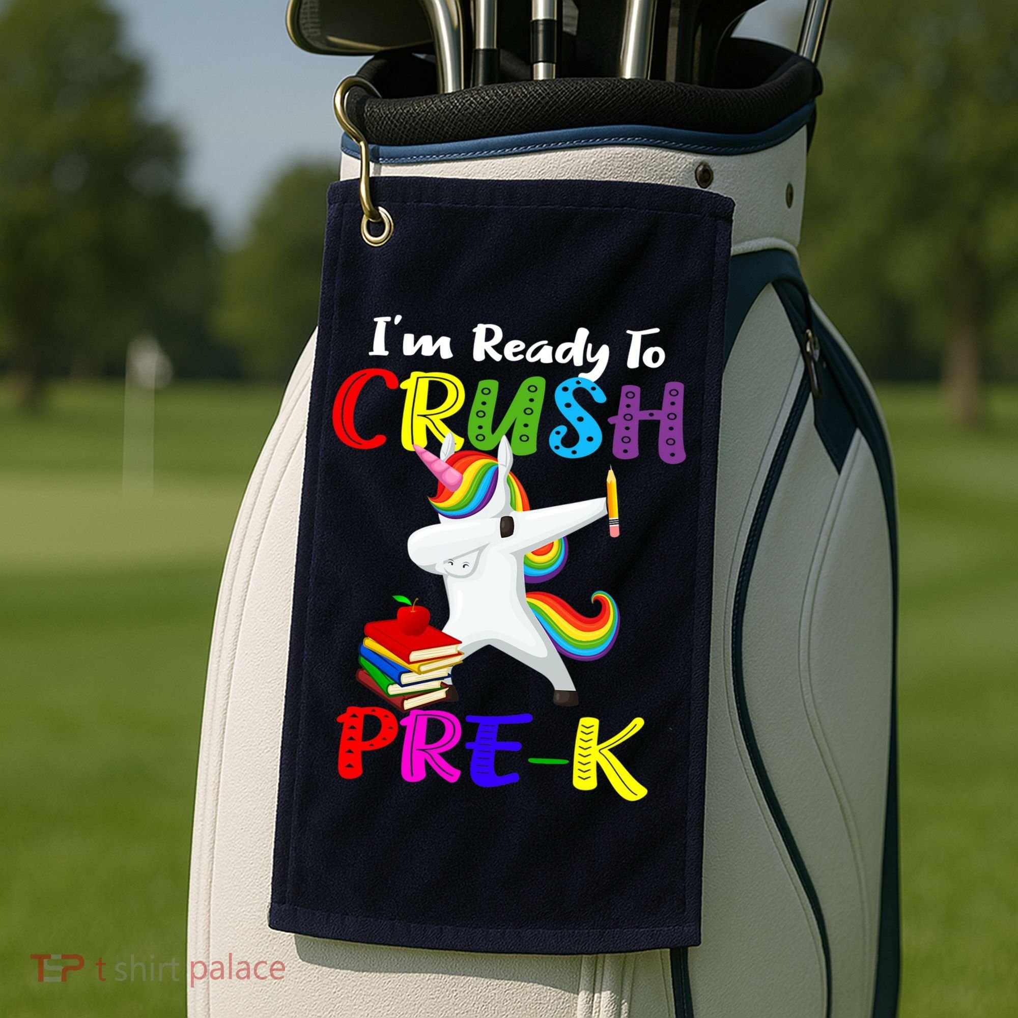 I'm Ready To Crush Pre K Tee Dabbing Unicorn Pre School Pre K Golf Towel