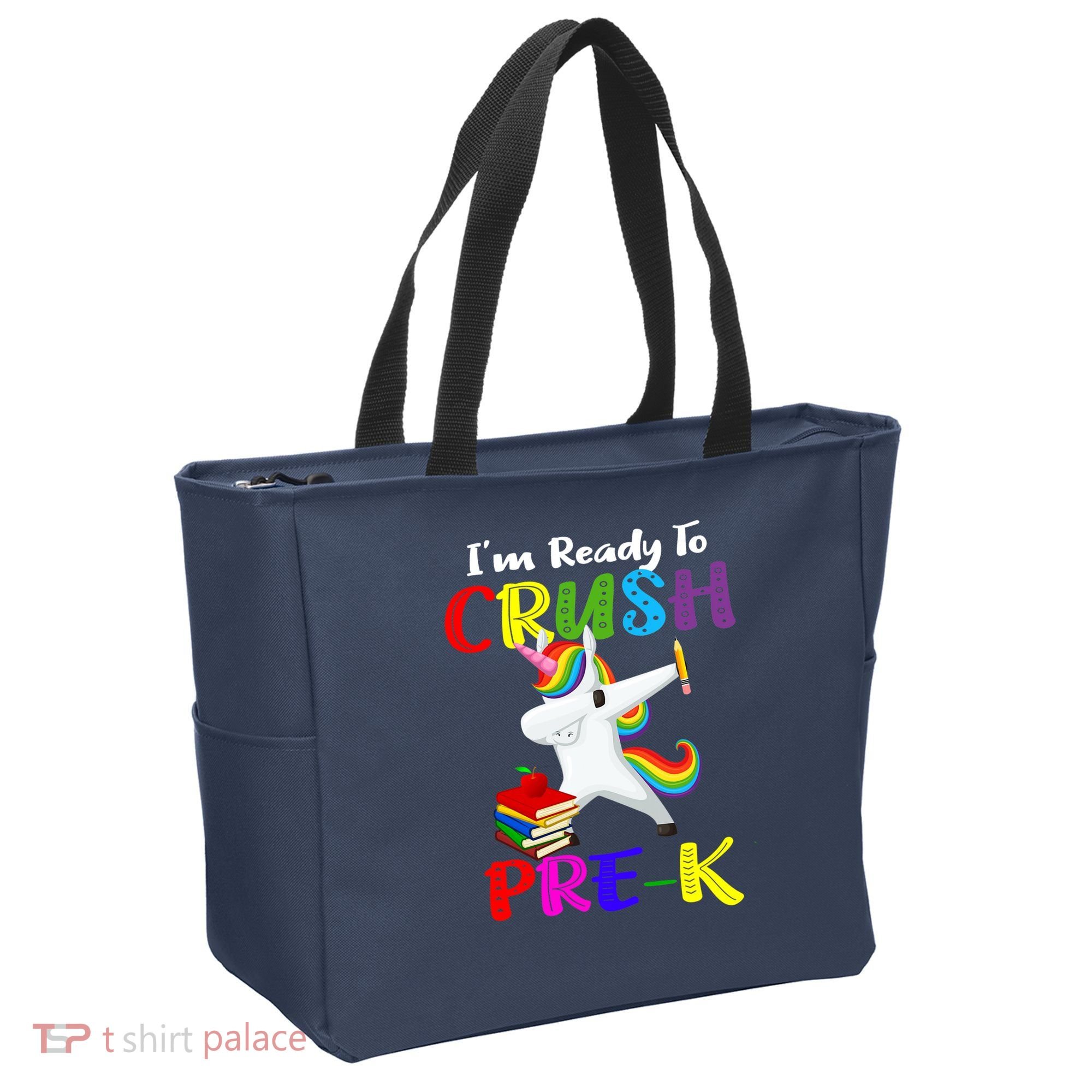 I'm Ready To Crush Pre K Tee Dabbing Unicorn Pre School Pre K Tote Bag