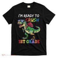 IM Ready To Crush 1st Grade Dinosaur 1st Day Of School T-Shirt thumb 0