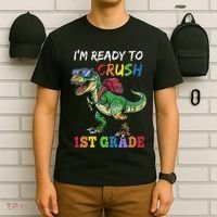 IM Ready To Crush 1st Grade Dinosaur 1st Day Of School T-Shirt thumb 6