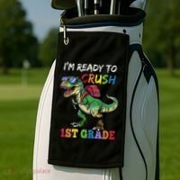 IM Ready To Crush 1st Grade Dinosaur 1st Day Of School Golf Towel thumb 2
