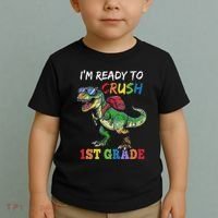 IM Ready To Crush 1st Grade Dinosaur 1st Day Of School Toddler T-Shirt thumb 2
