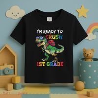 IM Ready To Crush 1st Grade Dinosaur 1st Day Of School Toddler T-Shirt thumb 3