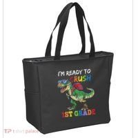 IM Ready To Crush 1st Grade Dinosaur 1st Day Of School Tote Bag thumb 2
