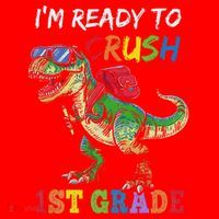 IM Ready To Crush 1st Grade Dinosaur 1st Day Of School Santa Hat thumb 1