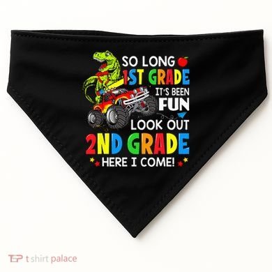 I'm Ready To Crush 2nd Grade T Rex Dinosaur Back To School USA-Made Doggie Bandana