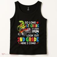 I'm Ready To Crush 2nd Grade T Rex Dinosaur Back To School Tank Top thumb 2