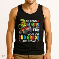 I'm Ready To Crush 2nd Grade T Rex Dinosaur Back To School Tank Top thumb 3