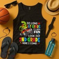 I'm Ready To Crush 2nd Grade T Rex Dinosaur Back To School Tank Top thumb 4